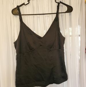 2/22$Black silk crop top